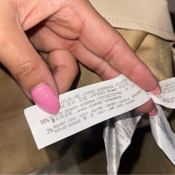 Zara | Faux Leather Cream Belted Button Down Shacket Size: Small - Picture 4 of 5